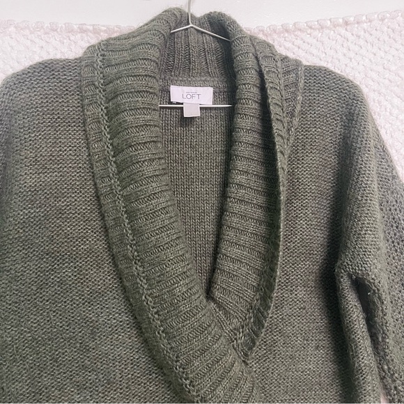 Ann Taylor LOFT Wool Alpaca Blend Sweater Shawl Collar Pullover Large - Picture 4 of 9